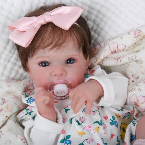 Other - 🆕18Inch Soft Cloth Body Newborn Baby Poseable Limbs Lola Doll Reborn Baby Girl